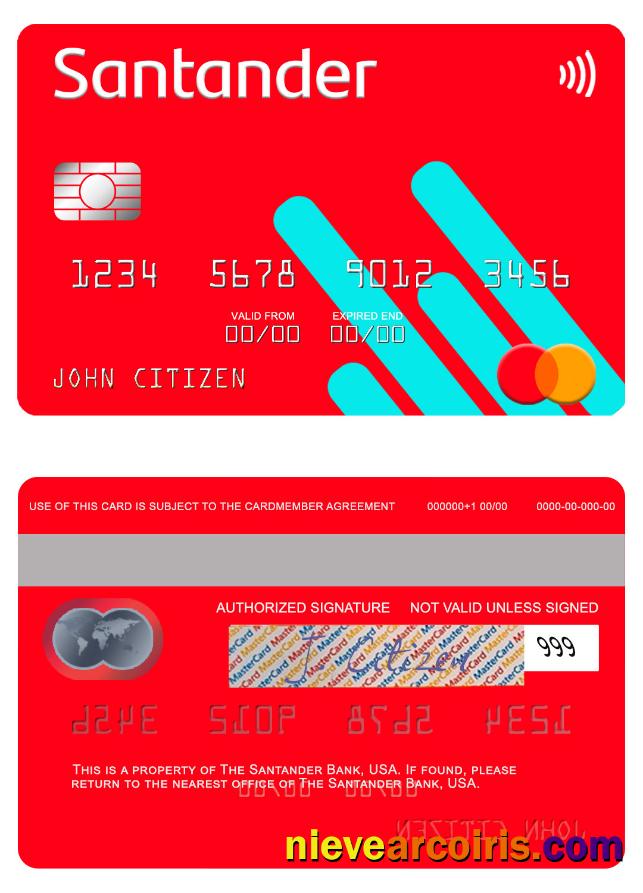 USA Santander Bank mastercard